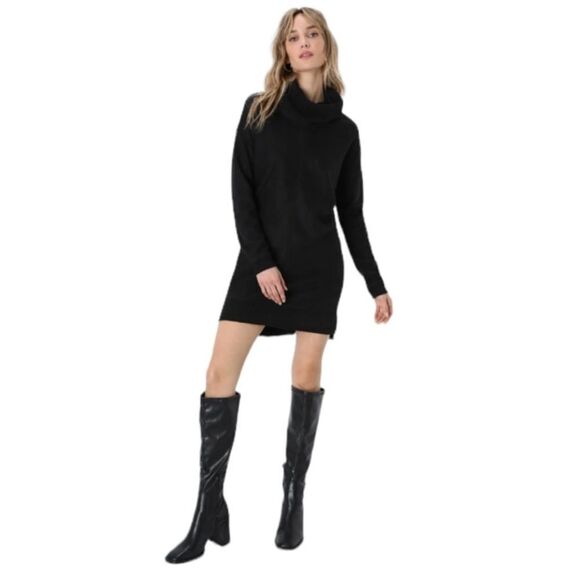 Lulus Sweater Dress Black Cowl Neck Sweater Dress Size Small - Picture 1 of 12